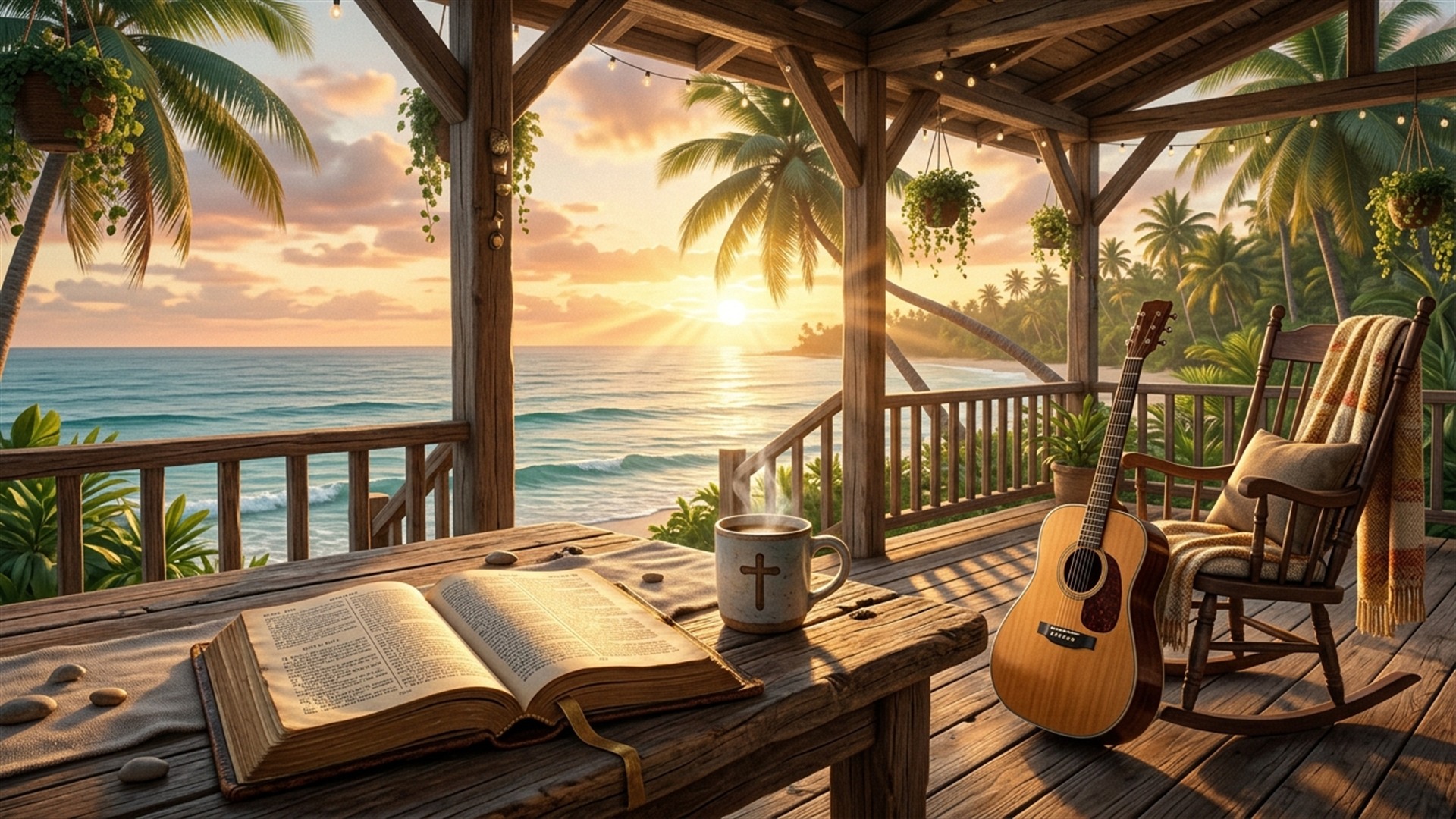 Sunlit Morning Veranda by the Sea
