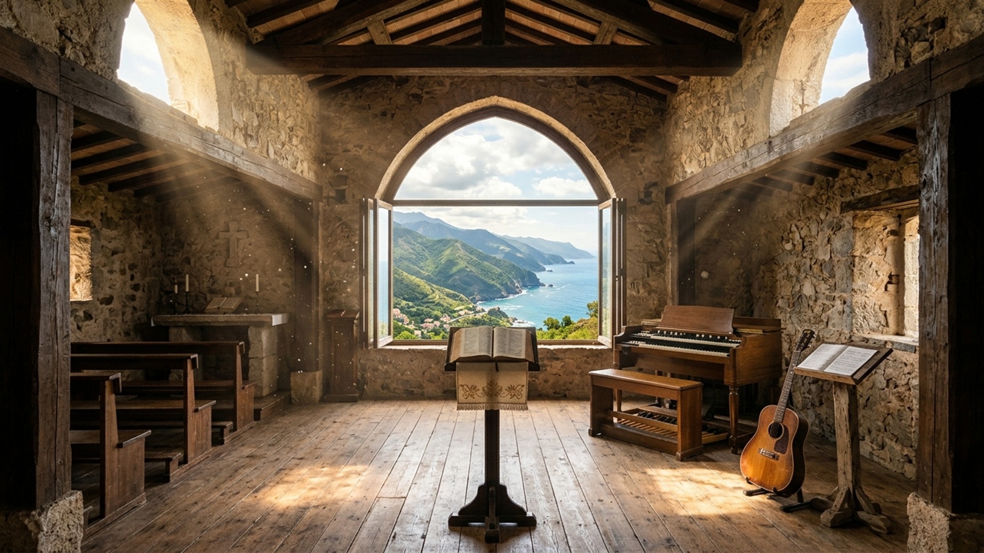 Wooden Island Chapel at Golden Hour